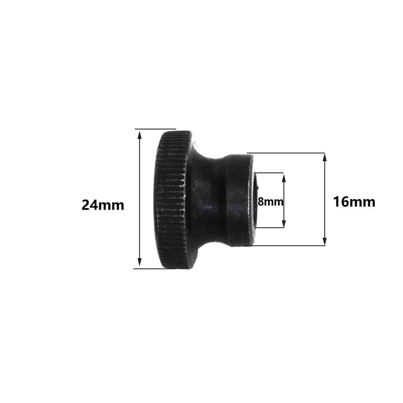 heyous 10PCS Black Carbon Steel Hand Nuts M8 Knurled Thumb Fastener Hardware Accessories for 3D Printed Machine Bed Machinery Industry Furniture Fixing - Image 3